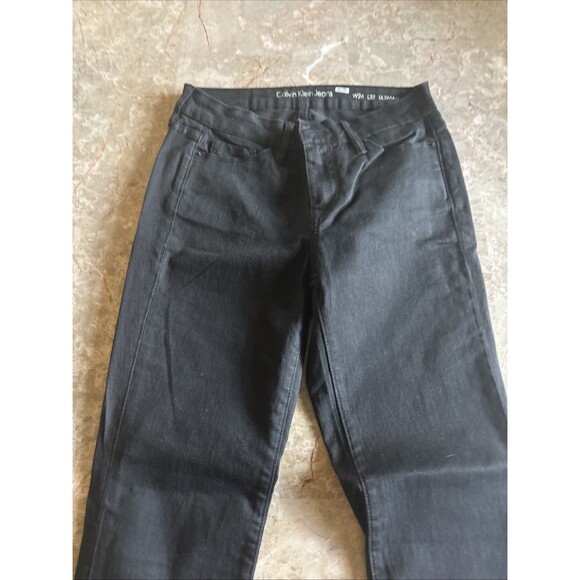Women's Calvin Klein Black Denim Jeans  26x32 Ultimate Skinny - Picture 3 of 9